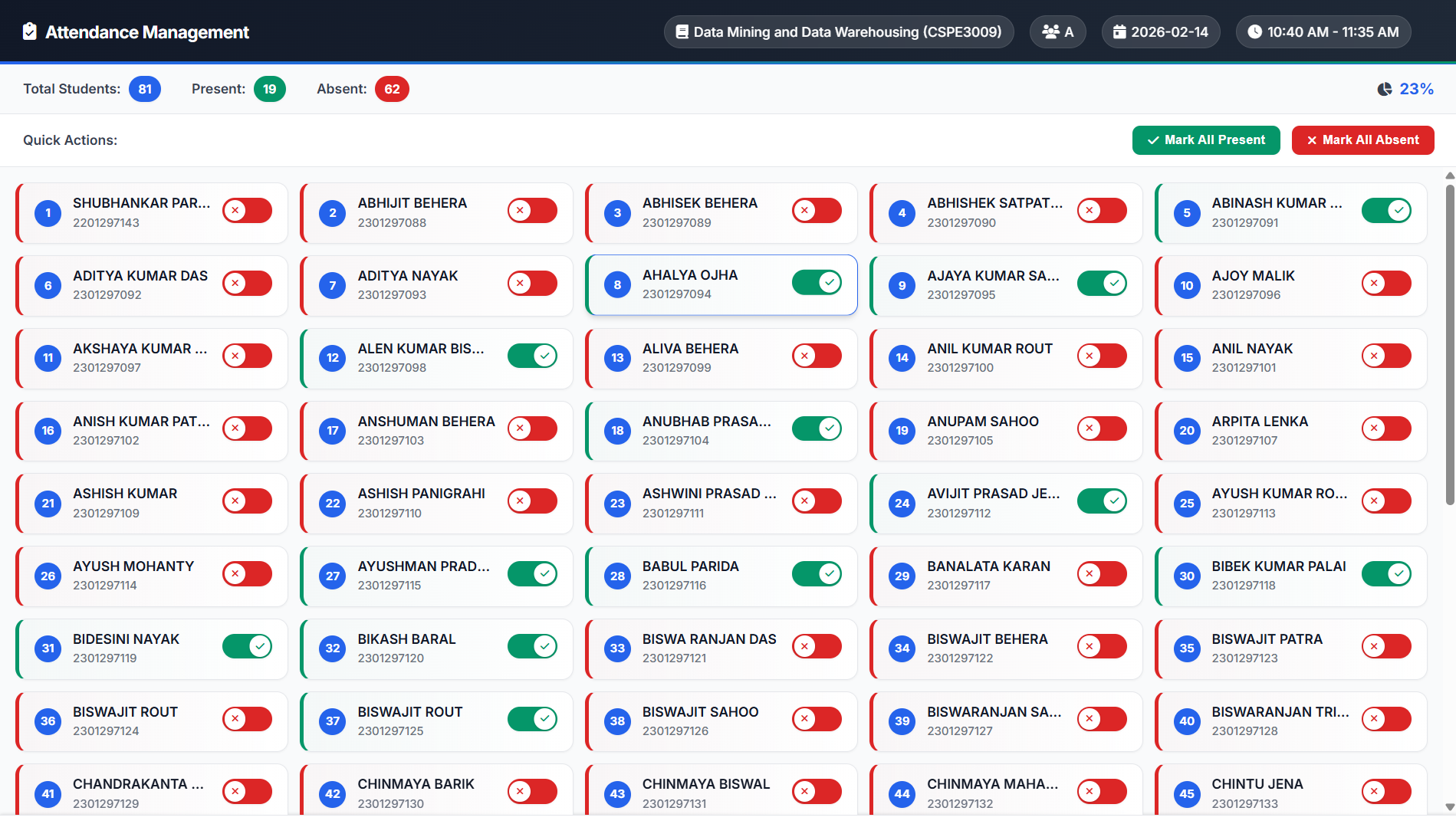 Attendance Dashboard
